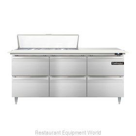 Continental Refrigerator DL72-12C-D Refrigerated Counter, Sandwich / Salad Top