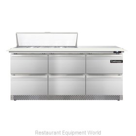Continental Refrigerator DL72-12C-FB-D Refrigerated Counter, Sandwich / Salad To