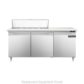 Continental Refrigerator DL72-12C Refrigerated Counter, Sandwich / Salad Top