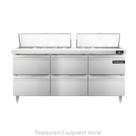 Continental Refrigerator DL72-18-D Refrigerated Counter, Sandwich / Salad Top