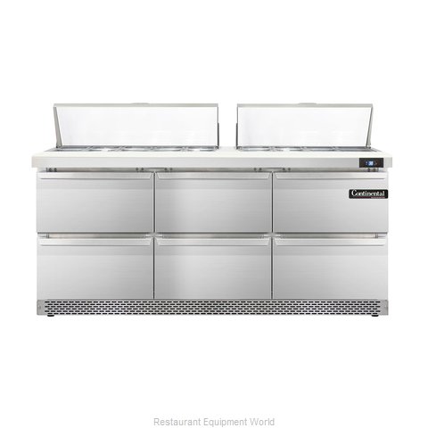 Continental Refrigerator DL72-18-FB-D Refrigerated Counter, Sandwich / Salad Top