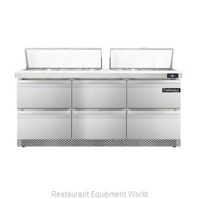 Continental Refrigerator DL72-18-FB-D Refrigerated Counter, Sandwich / Salad Top