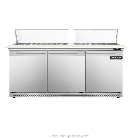 Continental Refrigerator DL72-18C-FB Refrigerated Counter, Sandwich / Salad Top