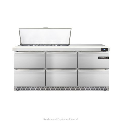 Continental Refrigerator DL72-18M-FB-D Refrigerated Counter, Mega Top Sandwich /