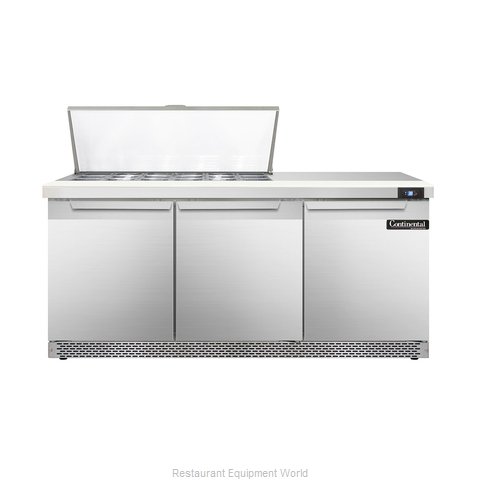 Continental Refrigerator DL72-18M-FB Refrigerated Counter, Mega Top Sandwich / S