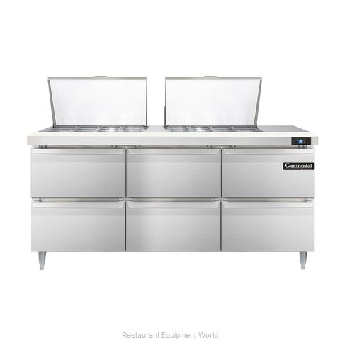 Continental Refrigerator DL72-24M-D Refrigerated Counter, Mega Top Sandwich / Sa