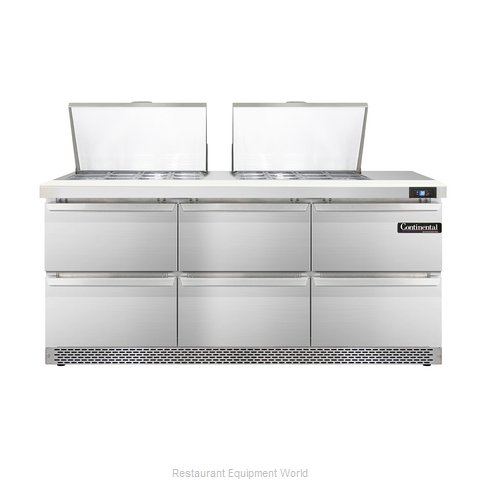 Continental Refrigerator DL72-24M-FB-D Refrigerated Counter, Mega Top Sandwich /