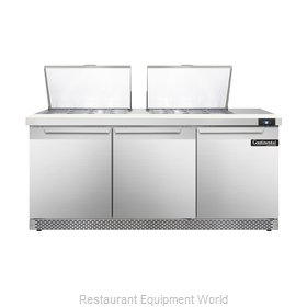 Continental Refrigerator DL72-24M-FB Refrigerated Counter, Mega Top Sandwich / S