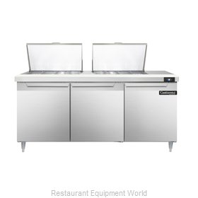 Continental Refrigerator DL72-24M Refrigerated Counter, Mega Top Sandwich / Sala