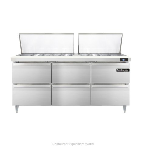 Continental Refrigerator DL72-27M-D Refrigerated Counter, Mega Top Sandwich / Sa