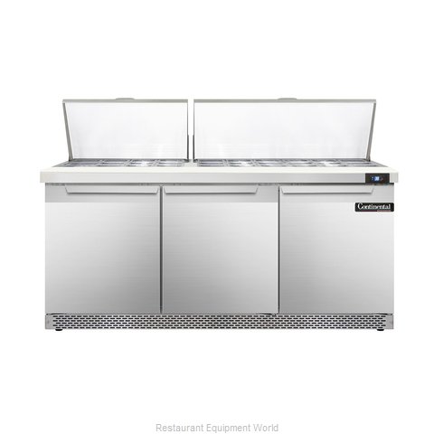 Continental Refrigerator DL72-30M-FB Refrigerated Counter, Mega Top Sandwich / S