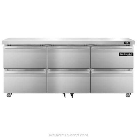 Continental Refrigerator DL72-SS-U-D Refrigerator, Undercounter, Reach-In