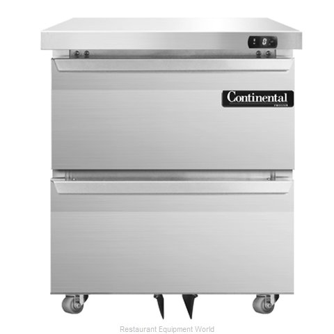 Continental Refrigerator DLF27-SS-U-D Freezer, Undercounter, Reach-In