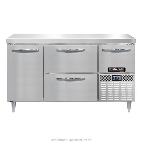 Continental Refrigerator DLFA60-SS-D Freezer Counter, Work Top (Magnified)