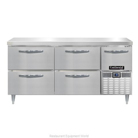 Continental Refrigerator DLFA68-SS-D Freezer Counter, Work Top