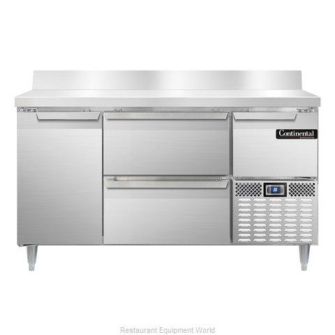 Continental Refrigerator DLRA60-SS-BS-D Refrigerated Counter, Work Top