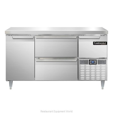 Continental Refrigerator DLRA60-SS-D Refrigerated Counter, Work Top (Magnified)