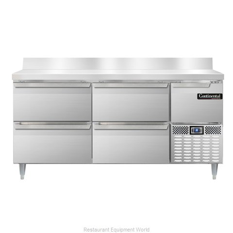 Continental Refrigerator DLRA68-SS-BS-D Refrigerated Counter, Work Top