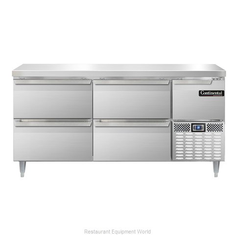 Continental Refrigerator DLRA68-SS-D Refrigerated Counter, Work Top