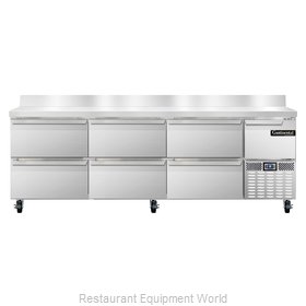Continental Refrigerator DLRA93-SS-BS-D Refrigerated Counter, Work Top