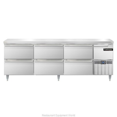 Continental Refrigerator DLRA93-SS-D Refrigerated Counter, Work Top