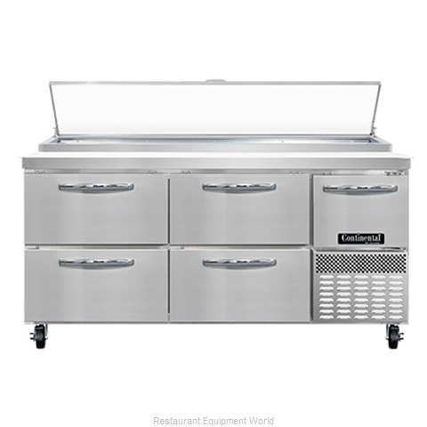 Continental Refrigerator PA68N-D Refrigerated Counter, Pizza Prep Table