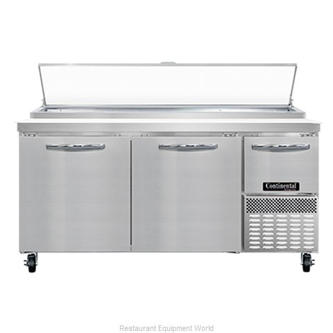 Continental Refrigerator PA68N Refrigerated Counter, Pizza Prep Table
