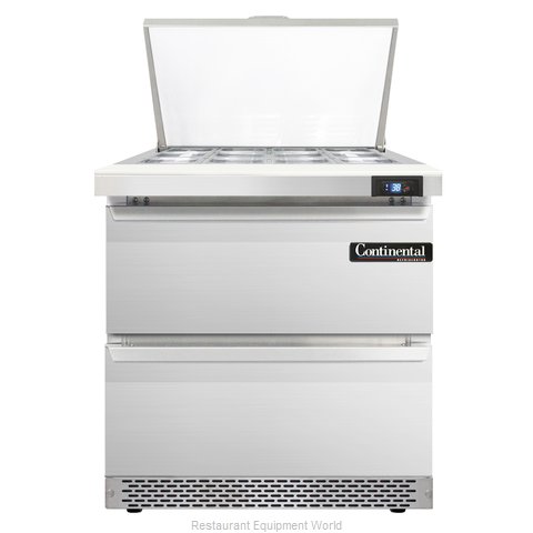 Continental Refrigerator SW32-12M-FB-D Refrigerated Counter, Mega Top Sandwich /