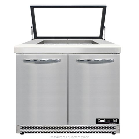 Continental Refrigerator SW36N12M-HGL-FB Refrigerated Counter, Mega Top Sandwich