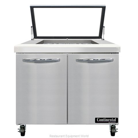 Continental Refrigerator SW36N12M-HGL Refrigerated Counter, Mega Top Sandwich /