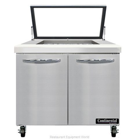 Continental Refrigerator SW36N12M-HGL Refrigerated Counter, Mega Top Sandwich /