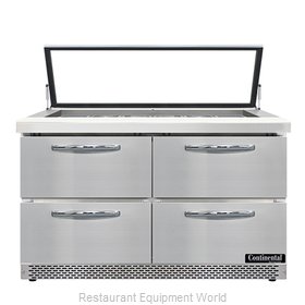 Continental Refrigerator SW48N18M-HGL-FB-D Refrigerated Counter, Mega Top Sandwi
