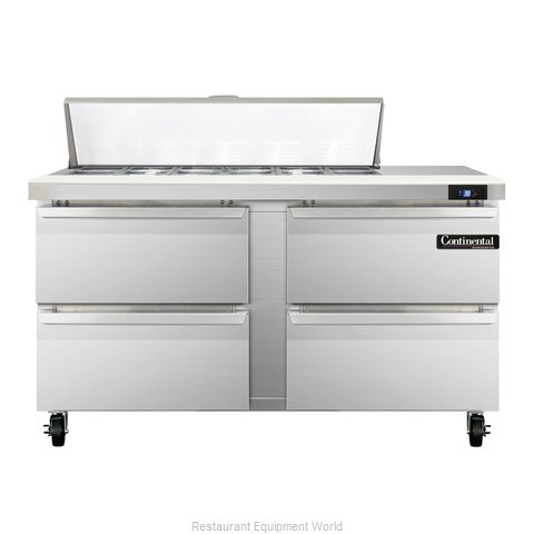 Continental Refrigerator SW60-12C-D Refrigerated Counter, Sandwich / Salad Top