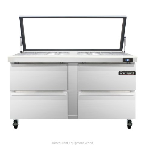Continental Refrigerator SW60-24M-HGL-D Refrigerated Counter, Mega Top Sandwich