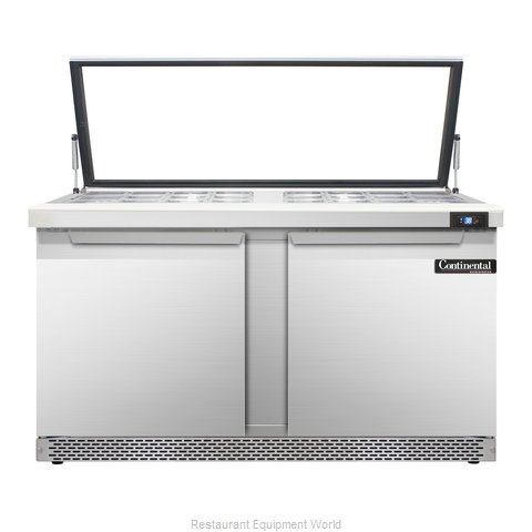 Continental Refrigerator SW60-24M-HGL-FB Refrigerated Counter, Mega Top Sandwich
