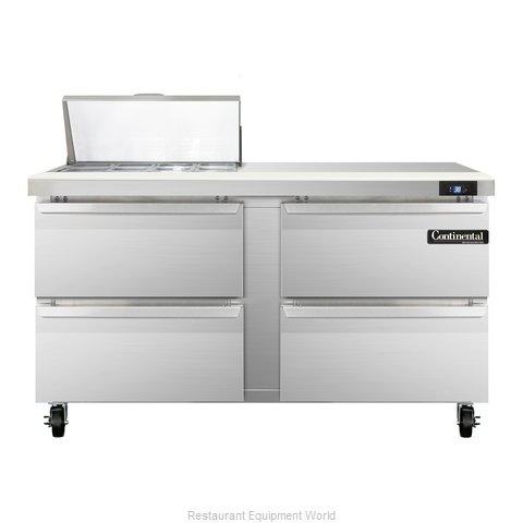 Continental Refrigerator SW60-8C-D Refrigerated Counter, Sandwich / Salad Top