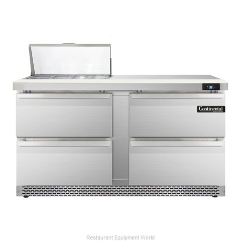 Continental Refrigerator SW60-8C-FB-D Refrigerated Counter, Sandwich / Salad Top