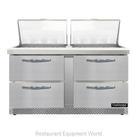 Continental Refrigerator SW60N24M-FB-D Refrigerated Counter, Mega Top Sandwich /