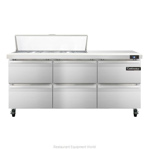 Continental Refrigerator SW72-12-D Refrigerated Counter, Sandwich / Salad Top