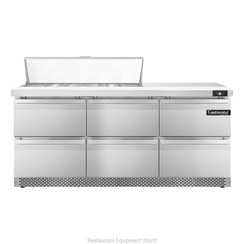 Continental Refrigerator SW72-12-FB-D Refrigerated Counter, Sandwich / Salad Top
