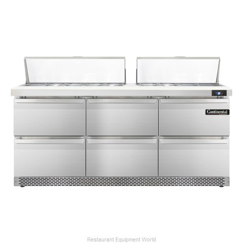 Continental Refrigerator SW72-18-FB-D Refrigerated Counter, Sandwich / Salad Top