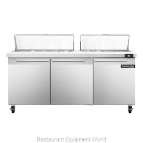 Continental Refrigerator SW72-18 Refrigerated Counter, Sandwich / Salad Top