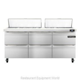 Continental Refrigerator SW72-18C-D Refrigerated Counter, Sandwich / Salad Top