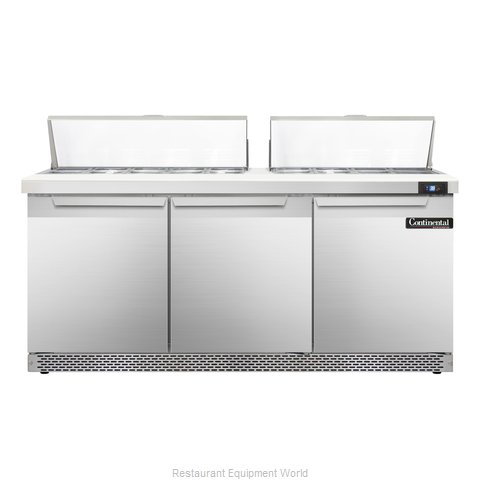 Continental Refrigerator SW72-18C-FB Refrigerated Counter, Sandwich / Salad Top