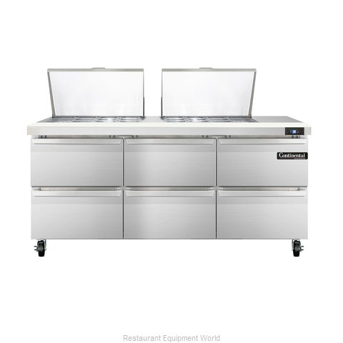 Continental Refrigerator SW72-24M-D Refrigerated Counter, Mega Top Sandwich / Sa