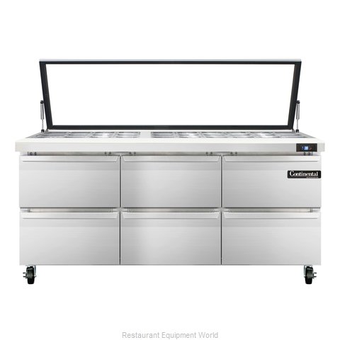 Continental Refrigerator SW72-30M-HGL-D Refrigerated Counter, Mega Top Sandwich