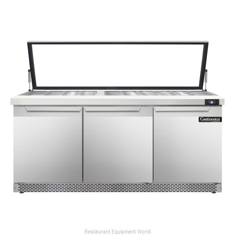 Continental Refrigerator SW72-30M-HGL-FB Refrigerated Counter, Mega Top Sandwich