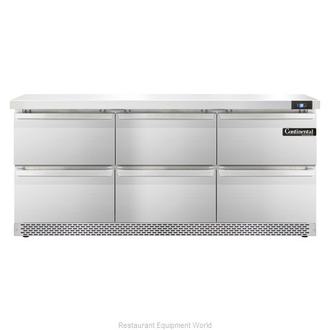 Continental Refrigerator SW72-FB-D Refrigerated Counter, Work Top