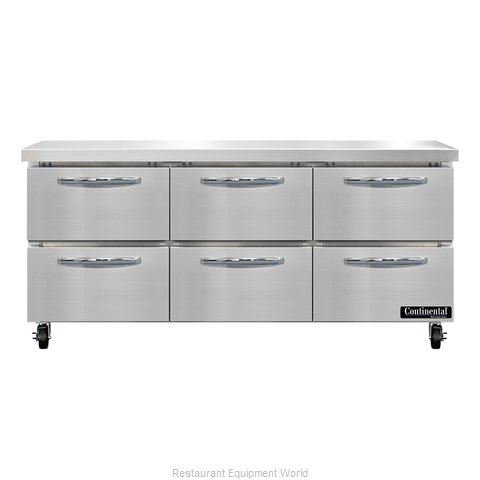 Continental Refrigerator SW72N-D Refrigerated Counter, Work Top (Magnified)