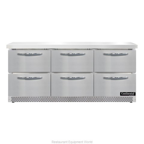 Continental Refrigerator SW72N-FB-D Refrigerated Counter, Work Top (Magnified)